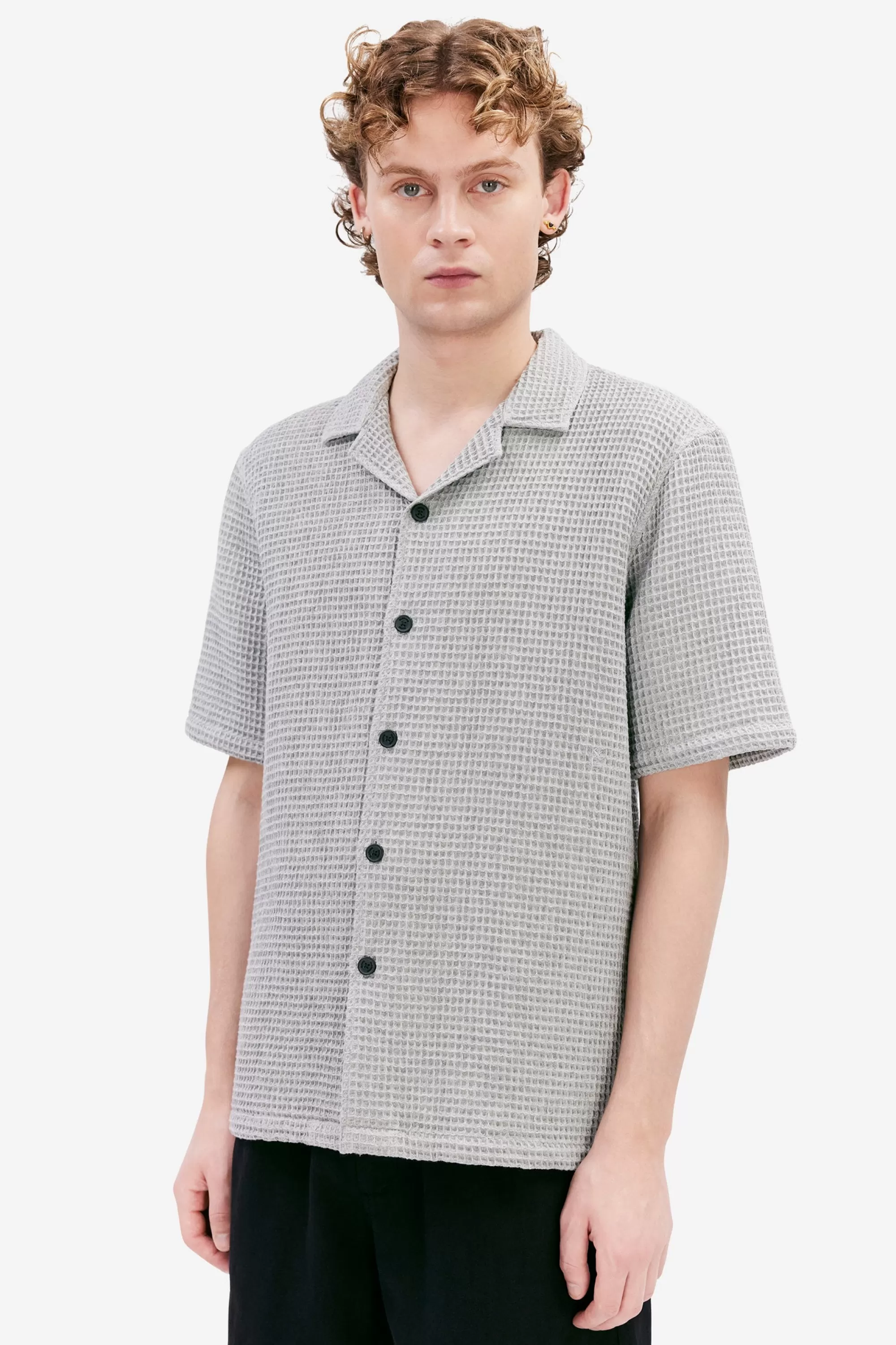 Elvine Shirts^Kilian Waffle grey melange